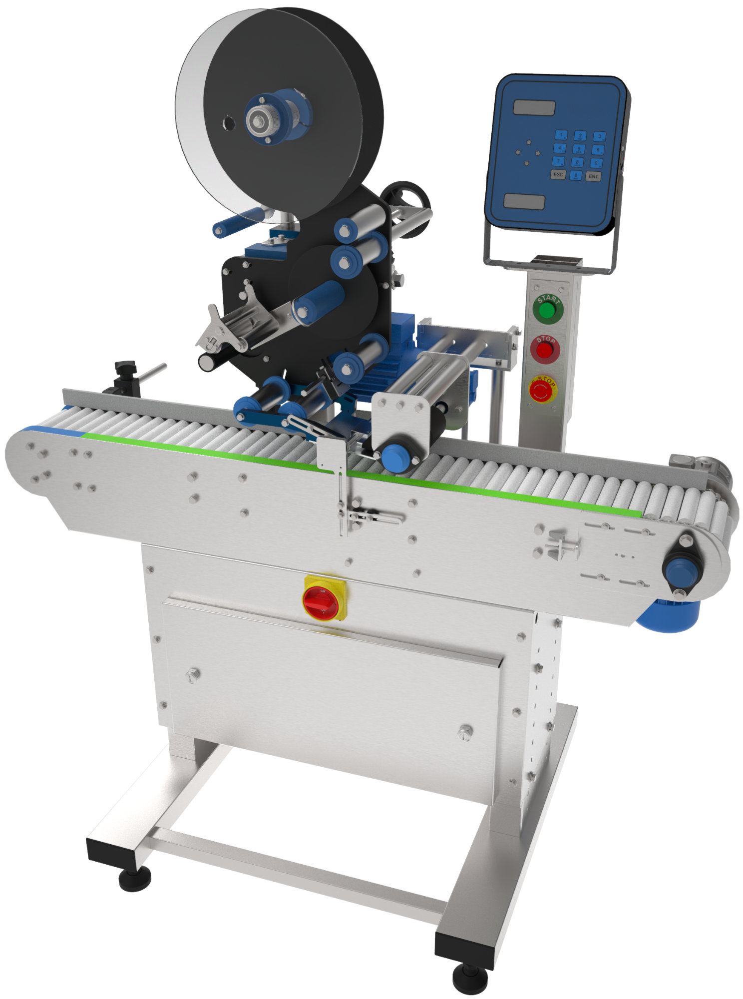 UW-60 Horizontal Wrap Labeling System for Unstable Cylinders